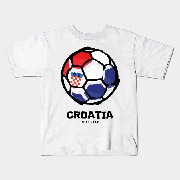 Croatia Football Country Flag Kids T-Shirt by KewaleeTee